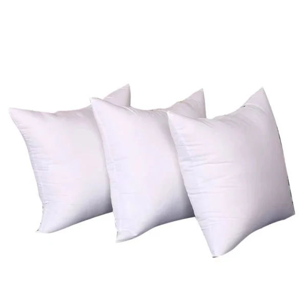 Premium Cotton Pillow Insert – Soft & Supportive Soft cotton pillow insert with zippered cover, filled with PP cotton and shown fully expanded on a flat surface.