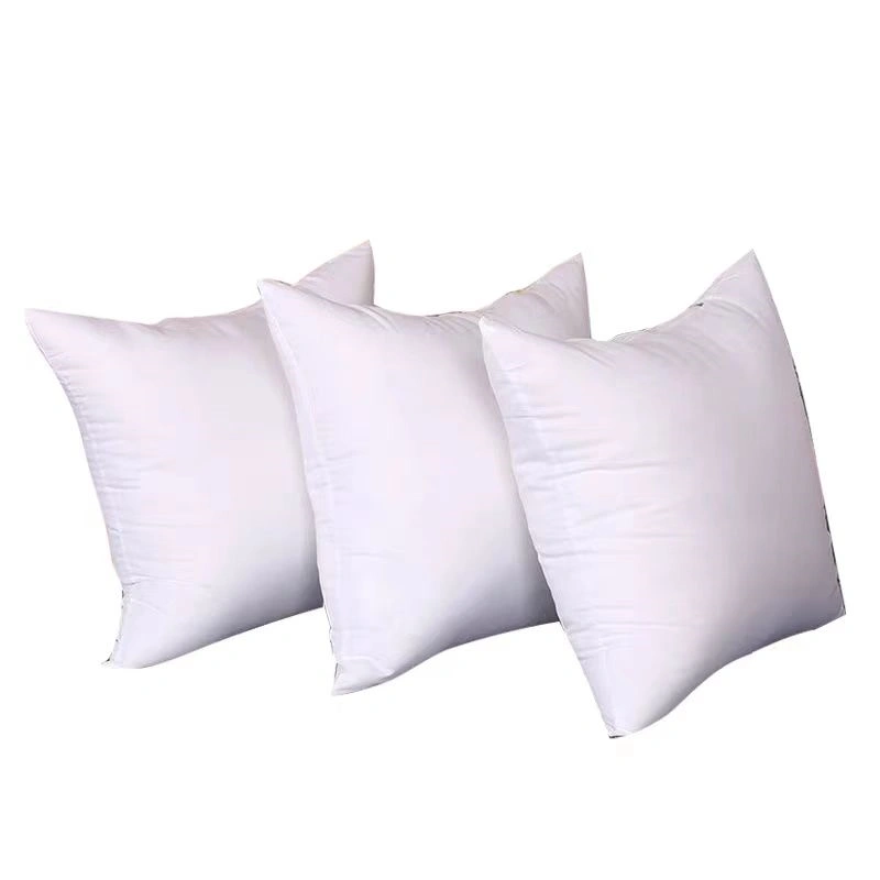 Soft cotton pillow insert with zippered cover, filled with PP cotton and shown fully expanded on a flat surface.