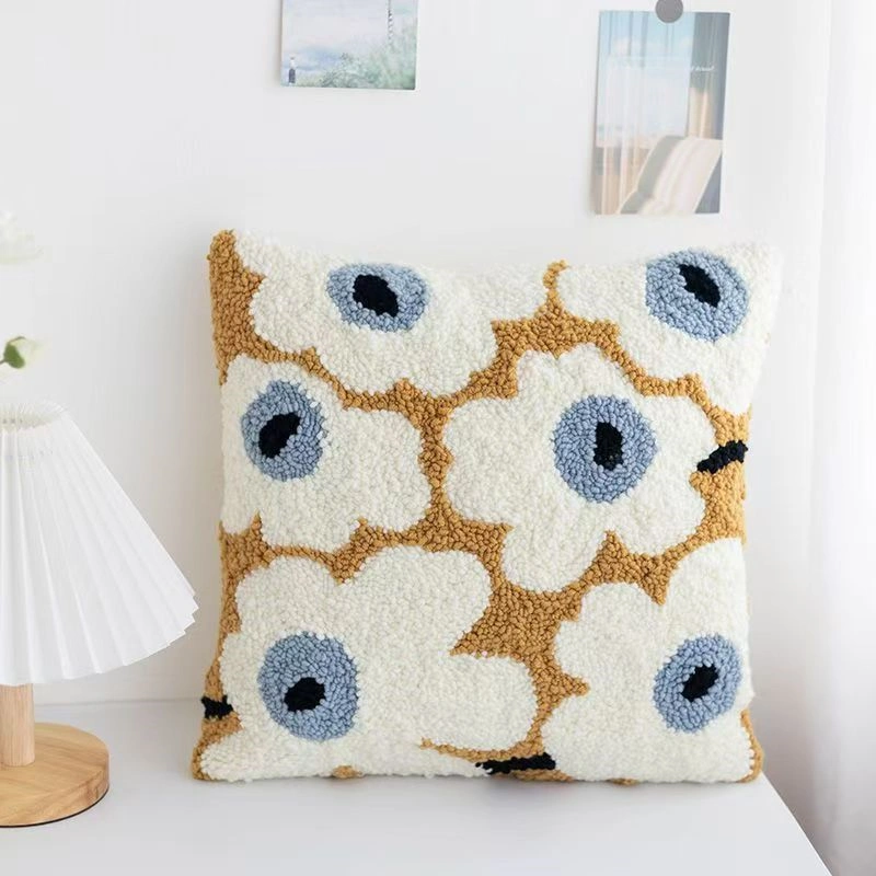 holakits-punch-needle-pillow-kit-white-flowers Punch Needle Pillow Kit | White Flowers