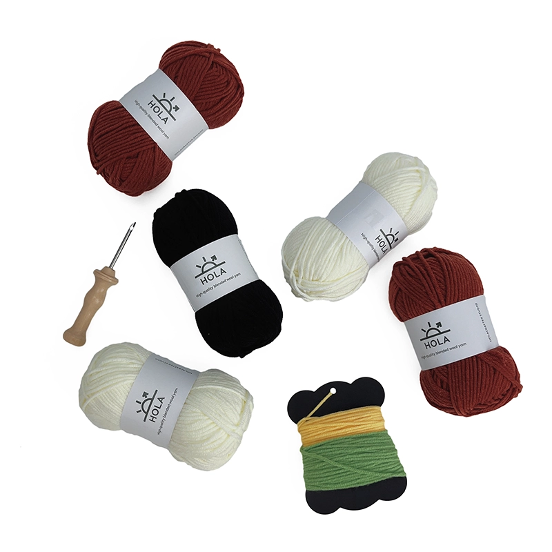 Punch Needle DIY Wall Decor Kit - Checkered Vase Complete Supplies DIY wall decor punch needle kit with burgundy, cream, black yarn, wooden tool and colored threads for checkered vase project