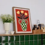 Punch Needle Wall Art Kit | Green Vase & Flowers