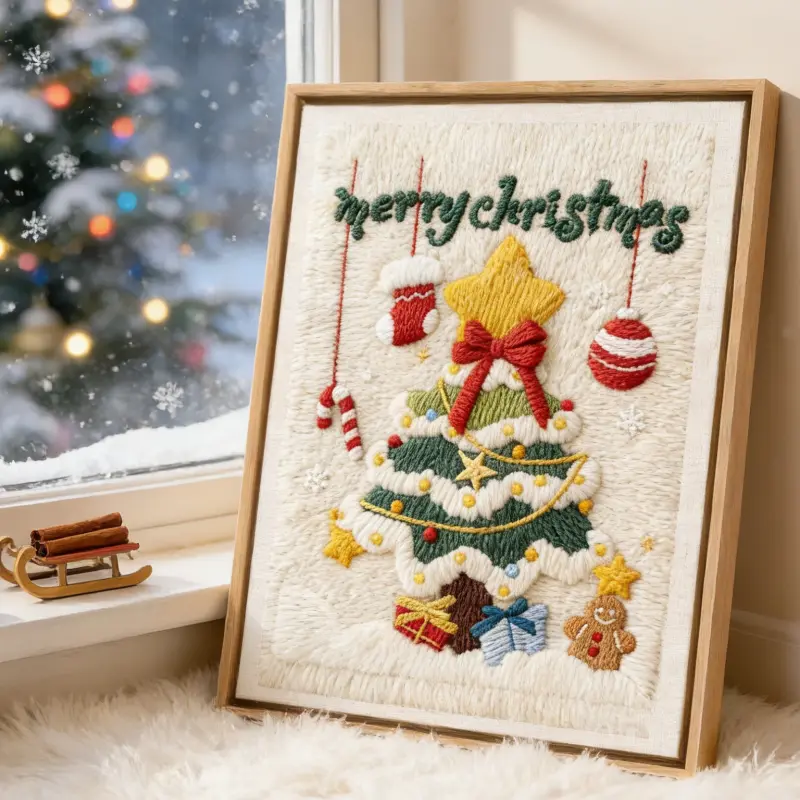Punch Needle Wall Art Kit | Christmas Tree