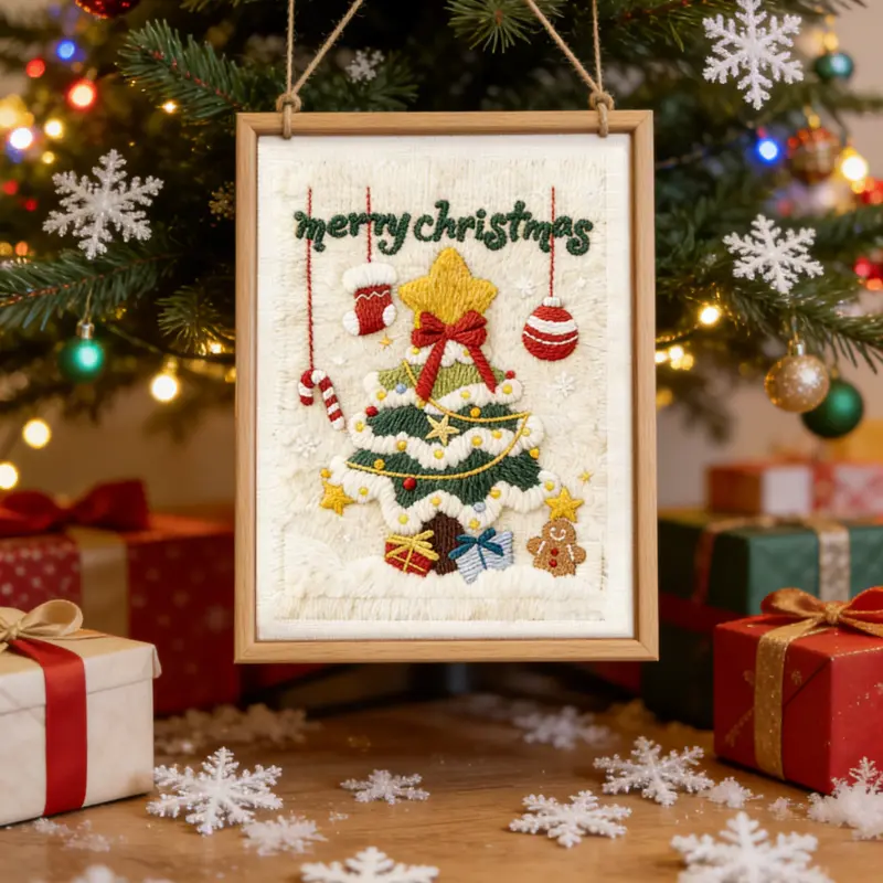 Punch Needle Wall Art Kit | Christmas Tree