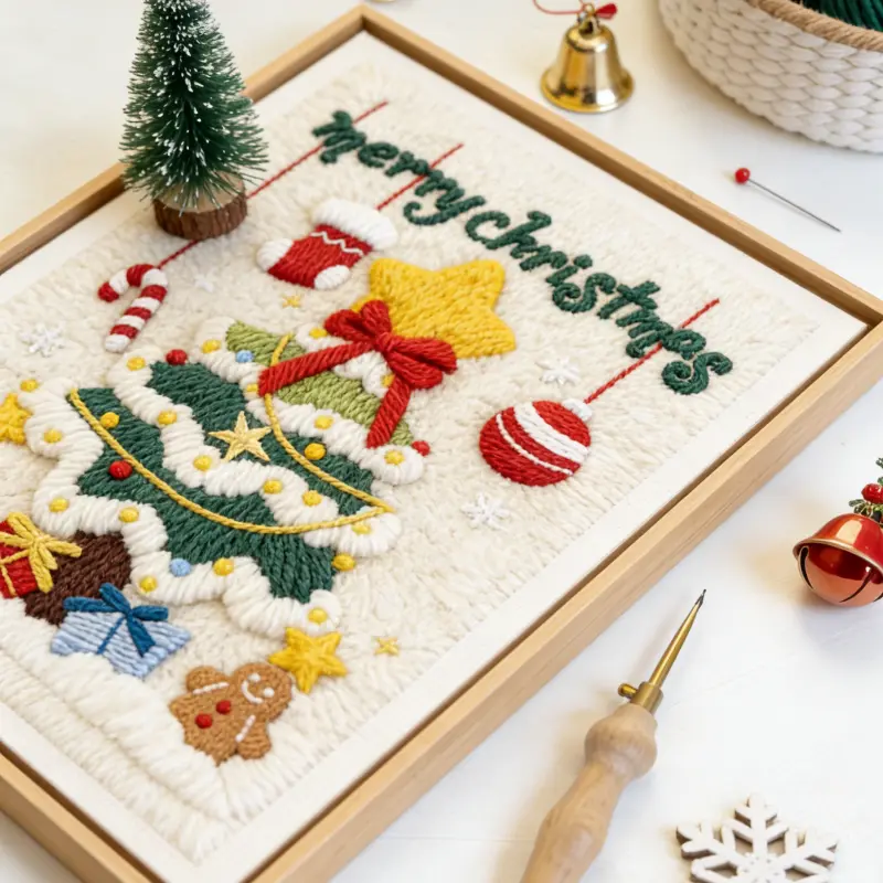 Punch Needle Wall Art Kit | Christmas Tree
