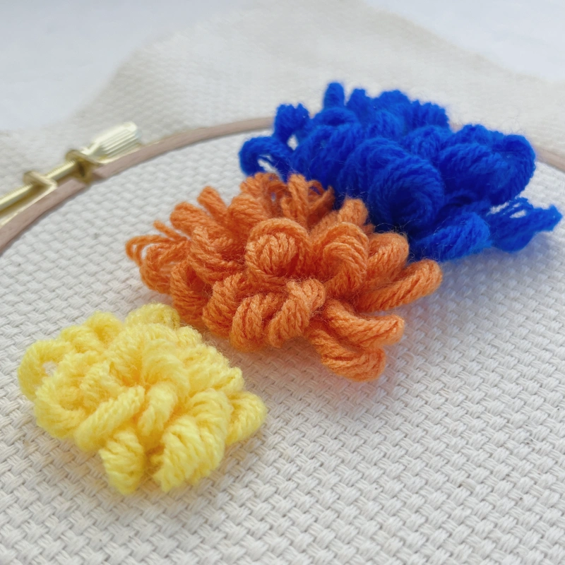 Showing how different punch needle lengths affect loop height and texture.